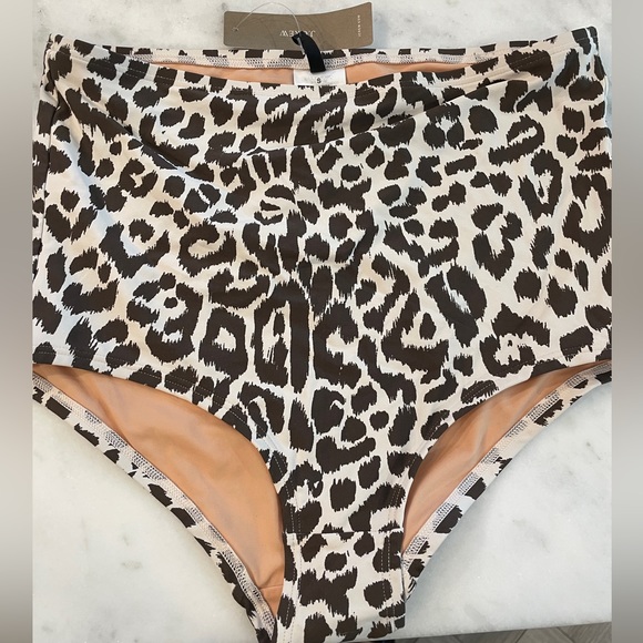 NWT J.Crew Leopard high rise bikini bottom size small - Picture 1 of 3
